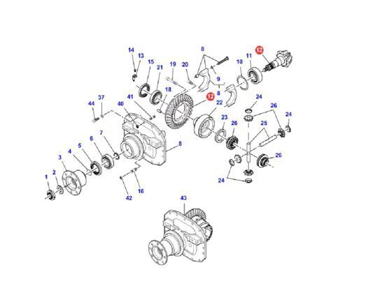 bevel gear pair 750452901 برای تراکتور چرخ دار Massey Ferguson 7400 7600