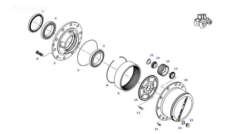 مهر و موم روغن توپی چرخ برای تراکتور چرخ دار Fendt 828 S4 Vario
