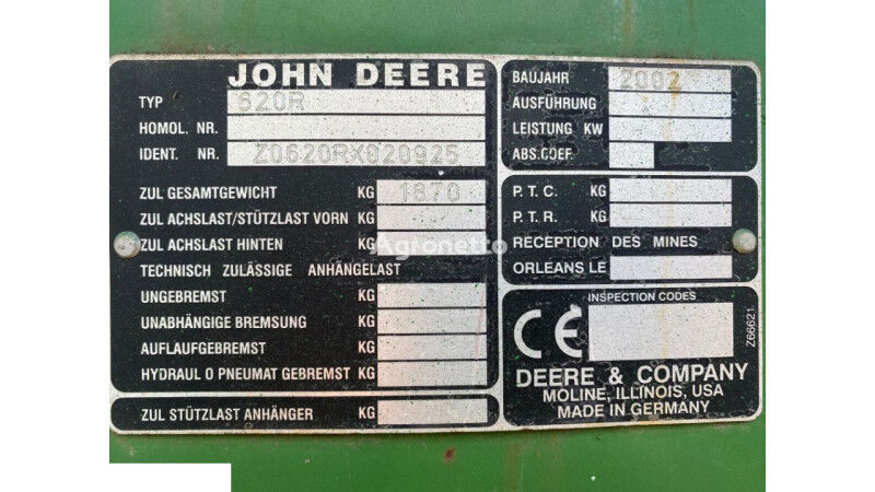 سنسور John Deere 620r برای هدر دانه John Deere 620r